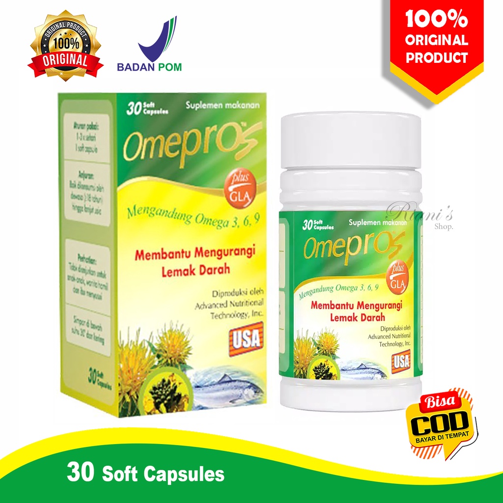 Omepros 30 Soft Kapsul Suplemen Original Omega 3 Obat Alami Asli Mengobati Menurunkan Kolesterol Jan