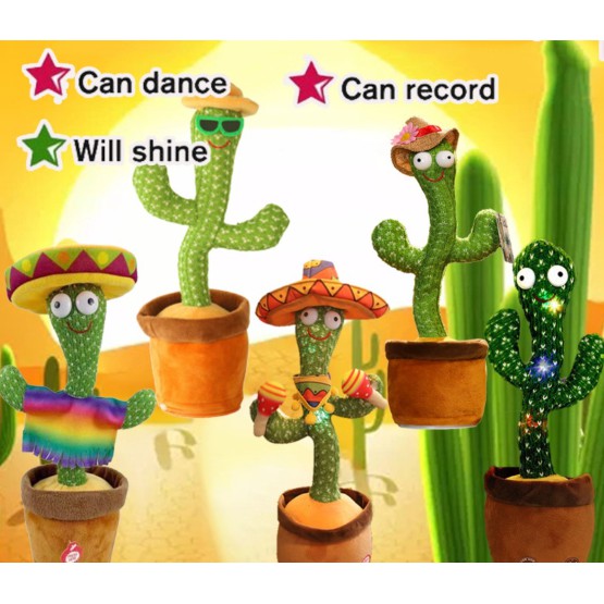 Cactus Toy Boneka Kaktus Joget Goyang Bisa Ngomong Rekam Bicara Menari Dance Dancing new