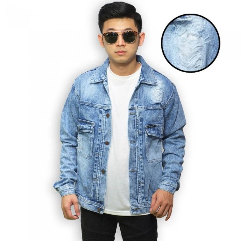 JAKET DENIM ARIEL NOAH TRUCKER RIPPED ALL COLOUR