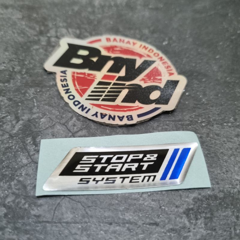 STICKER STIKER EMBLEM STOP &amp; START SYSTEM