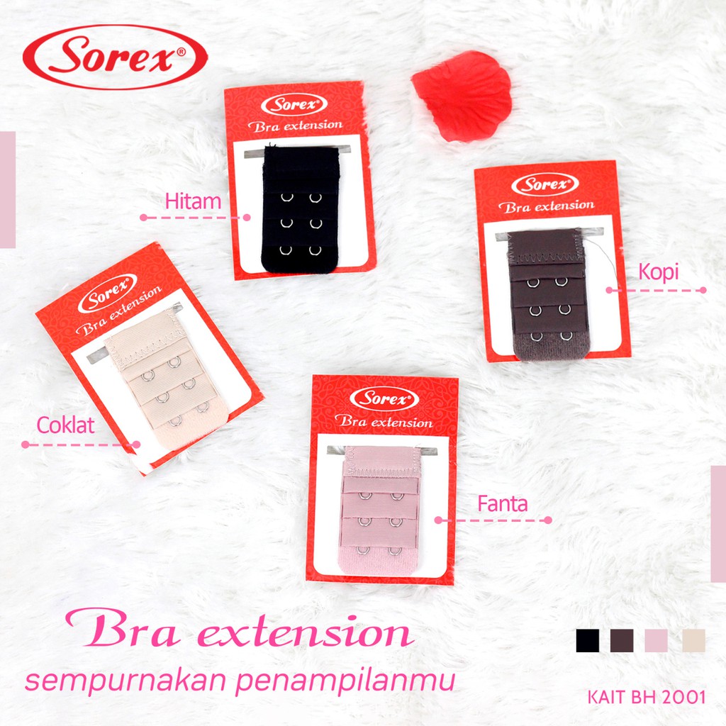 Sambungan Tali BH Bra Extension Kait Dua dan Kait Tiga Sorex Murah