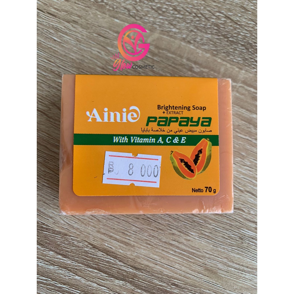 AINIE Brightening Soap Extract Papaya 70gr Sabun Pepaya Mencerahkan