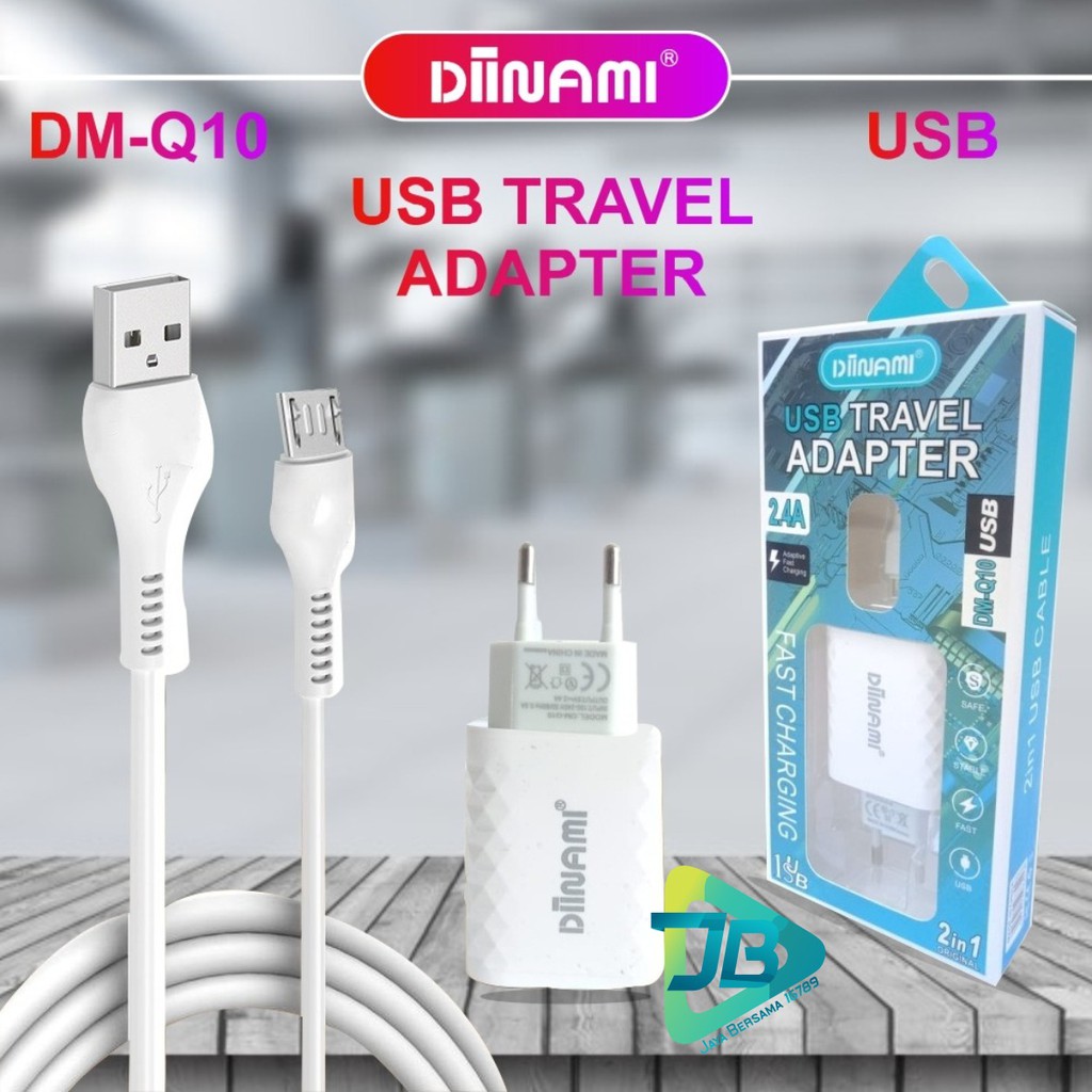 BM058 Diinami Q10 Cashan charger original 2.4Amper Samsung oppo xiaomi realme Vivo Free kabel Micro JB2931