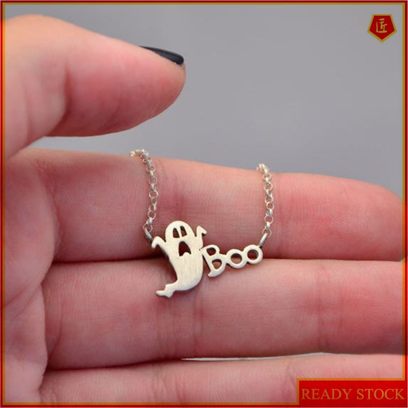 [Ready Stock]Cute Fashion Silver Plated Halloween Pendant Necklace