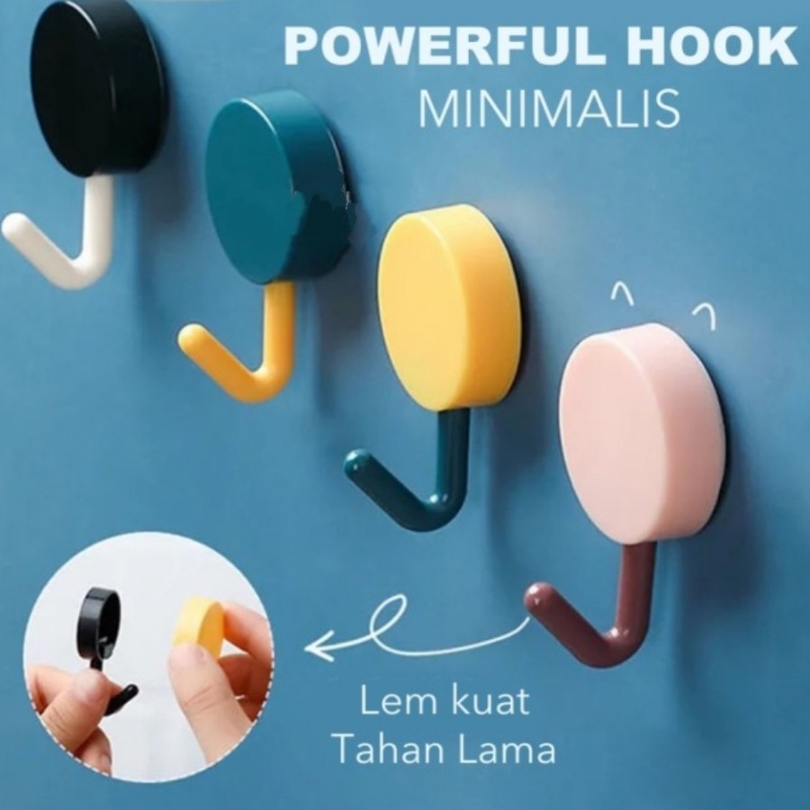 Gantungan portable tempel hook tembok dinding wall hook sticker kait isi 10 pc