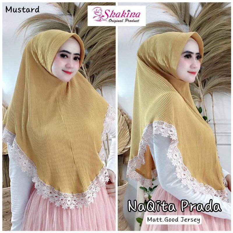 Jilbab Khimar Instan Naqita Prada Ori Shakina-Mustard