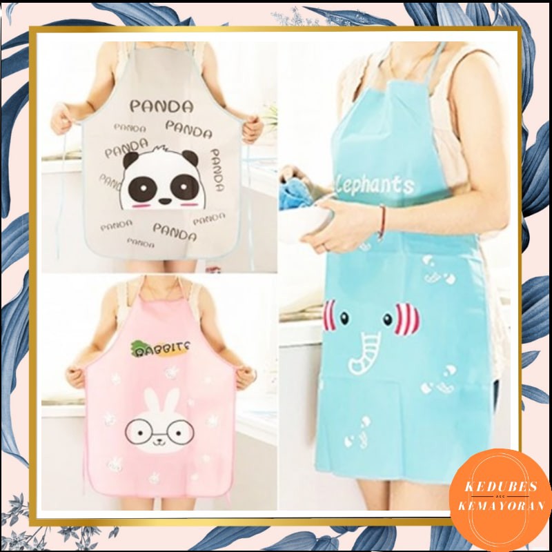 Celemek Plastik Tipis  Motif Karakter Anak - APRON DAPUR MASAK LUCU WATERPROOF ANTI AIR [KK]