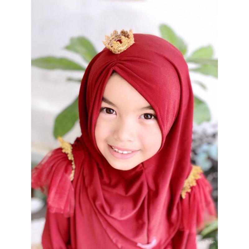 Gamis Queen set hijab Dress anak / gamis anak / baju muslim anak / gamis queen tutu anak rumah ara / gamis frozen