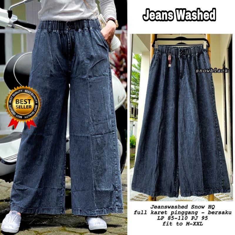 Celana Kulot Jeans Wanita Premium