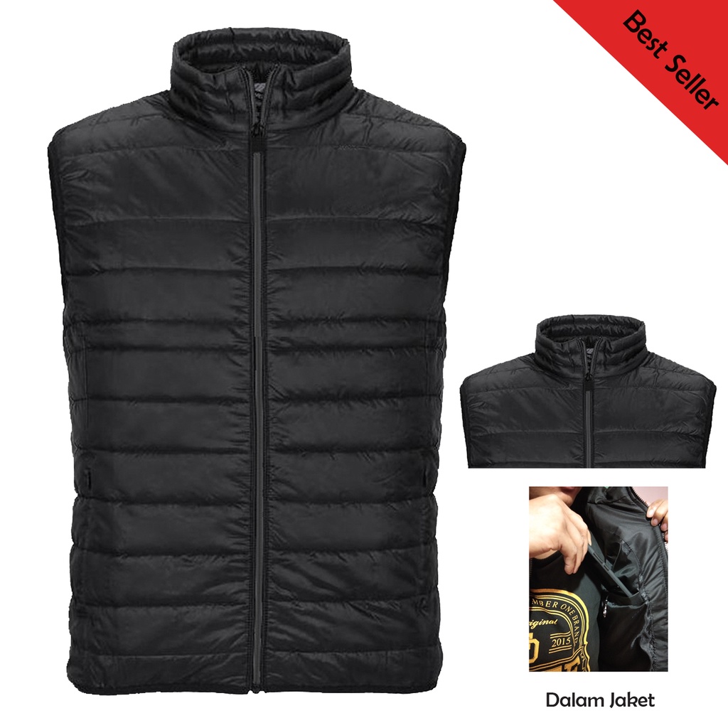 Termurah  Jaket Rompi pria Motor Polosan / Rompi Gunung / Rompi Pria Keren tebal anti angin COD