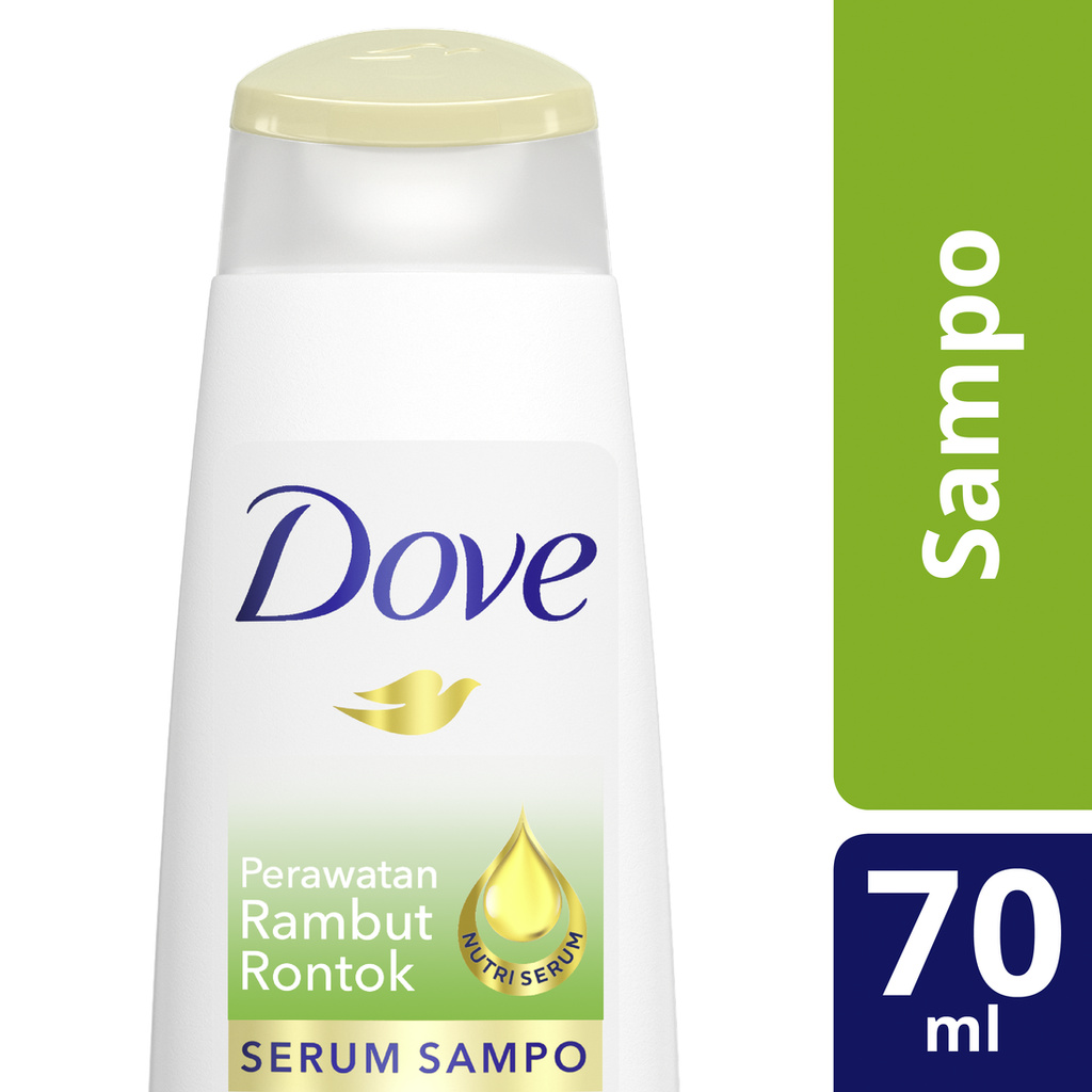 Dove Shampoo Perawatan Rambut Rontok Berkurang 99% dengan Nutri Serum dan Dynazinc 70ml
