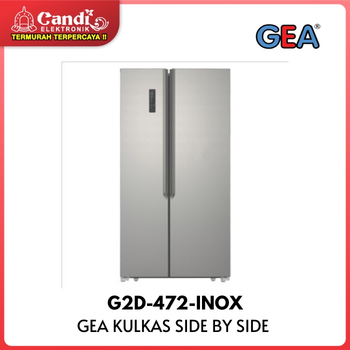 GEA Kulkas Side by Side 472 Liter G2D-472-INOX Side By Side 2 Pintu