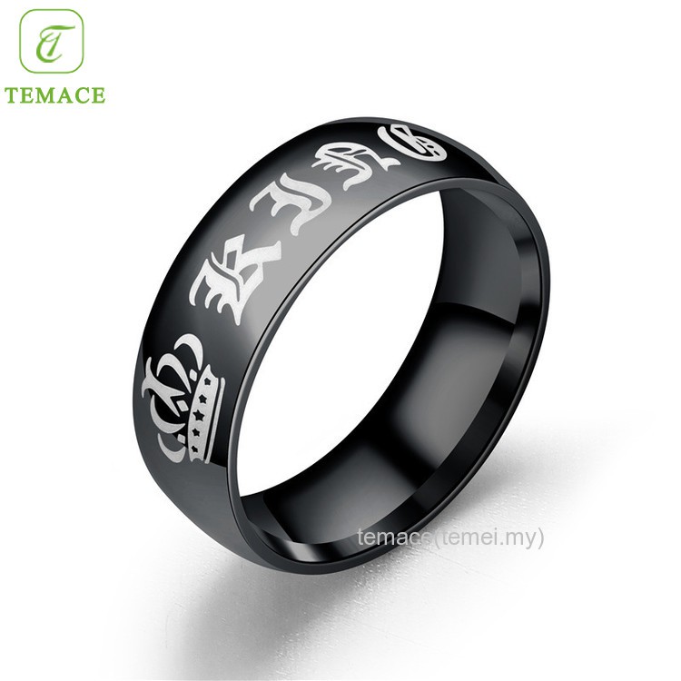 Cincin tangan titanium c05 black silver keren cowo cewe