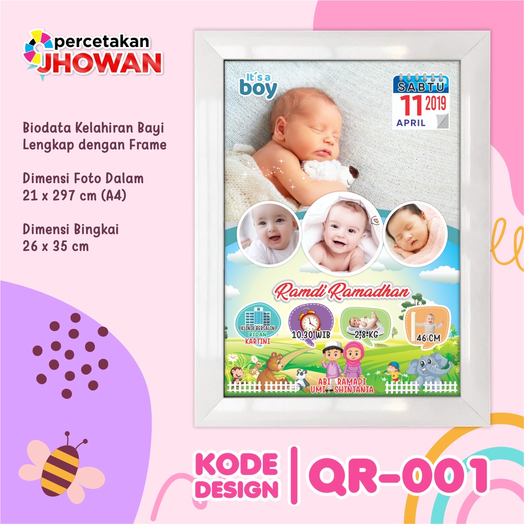 Jual Kado Foto Biodata Bayi   Biodata Kelahiran 