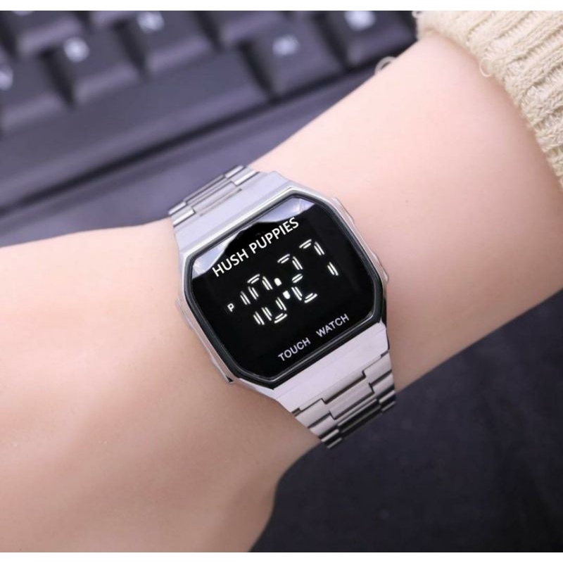 Bahan Halus Stainless (COD) Jam Tangan Wanita Led Touch Screen Tali Rantai Free Box &amp; Baterai