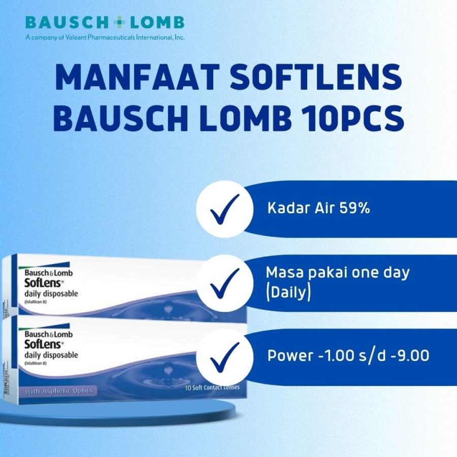 SOFTLENS MINUS CLEAR BENING BAUSCH AND LOMB HARIAN DAY SLDD10