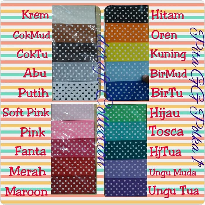 

MURAH MERIAH PITA GROSGRAIN POLKADOT 1" (2.5CM) !!!!