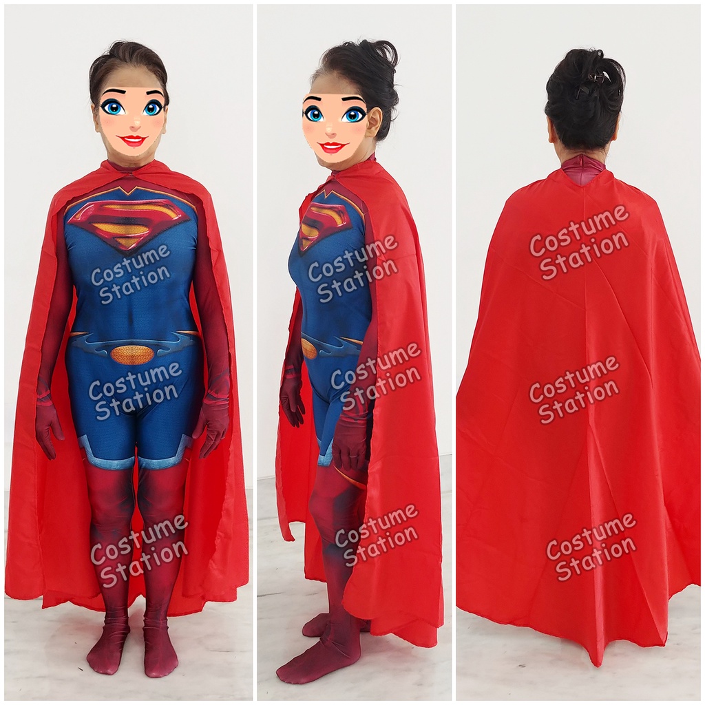 Kostum Supergirl / Costume Superwoman Superhero Justice League wanita dewasa