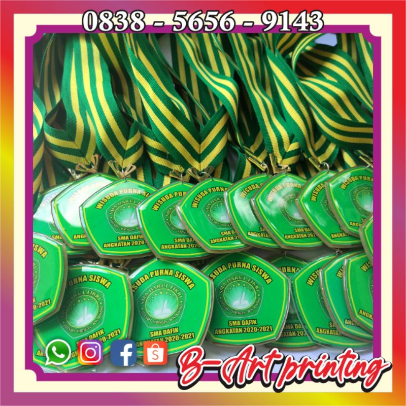 MURAH KALUNG KELULUSAN Kalung wisuda Medali Wisuda Akrilik Coating Resin Lycal Pita