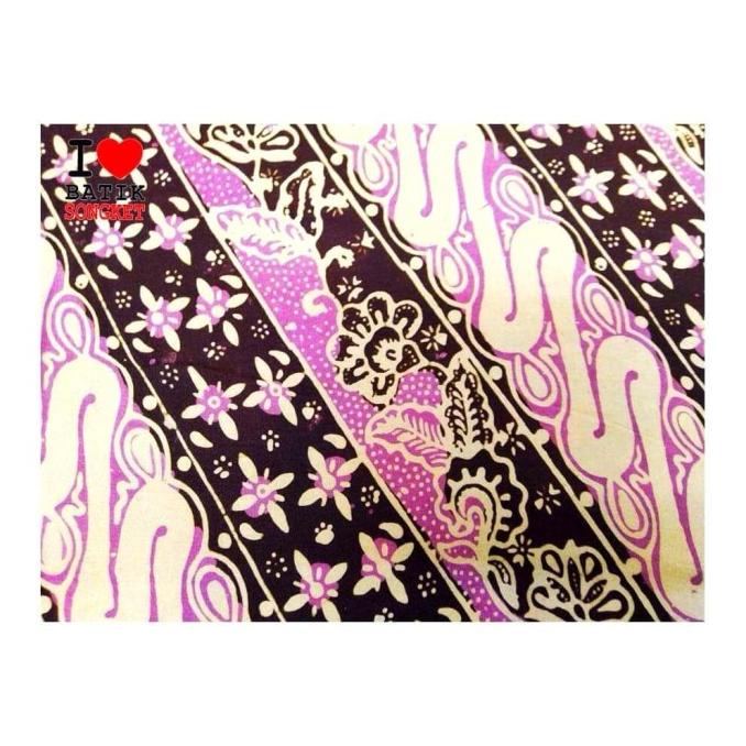 Bahan sutra 2 meter motif 2 kain batik pekalongan cap cetak rok asli