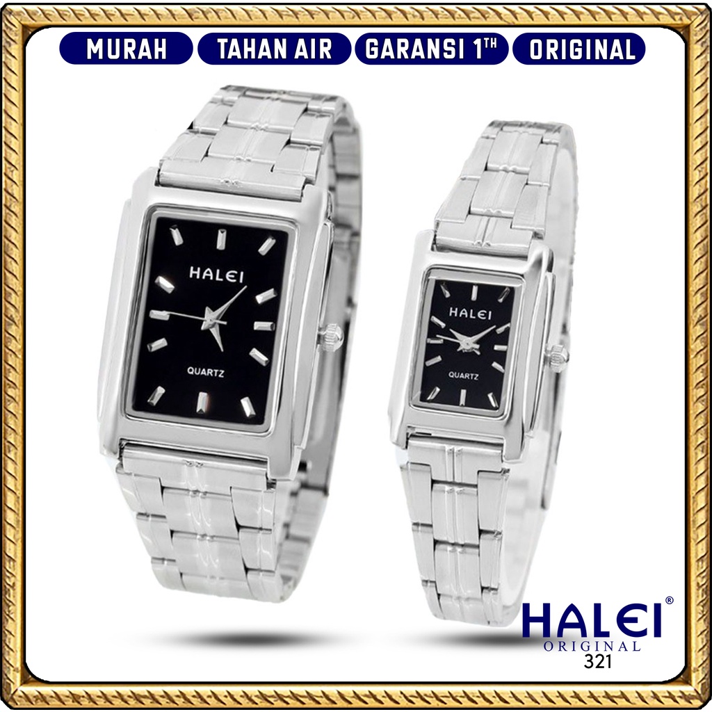 Original #Jam Tangan Halei ORI #Garansi 1 Tahun #Jam Tangan Rantai Couple Petak Original Murah Halei