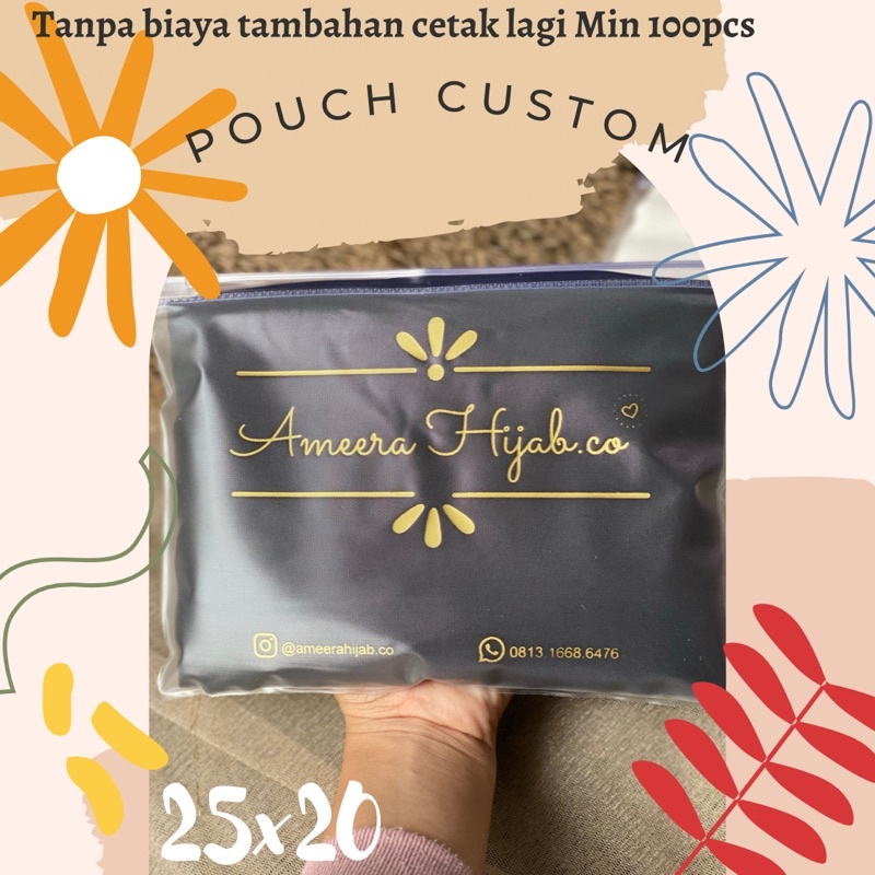 KEMASAN HIJAB / POUCH MIKA CUSTOM / PACKAGING PLASTIK FREE SABLON FREE DESAIN