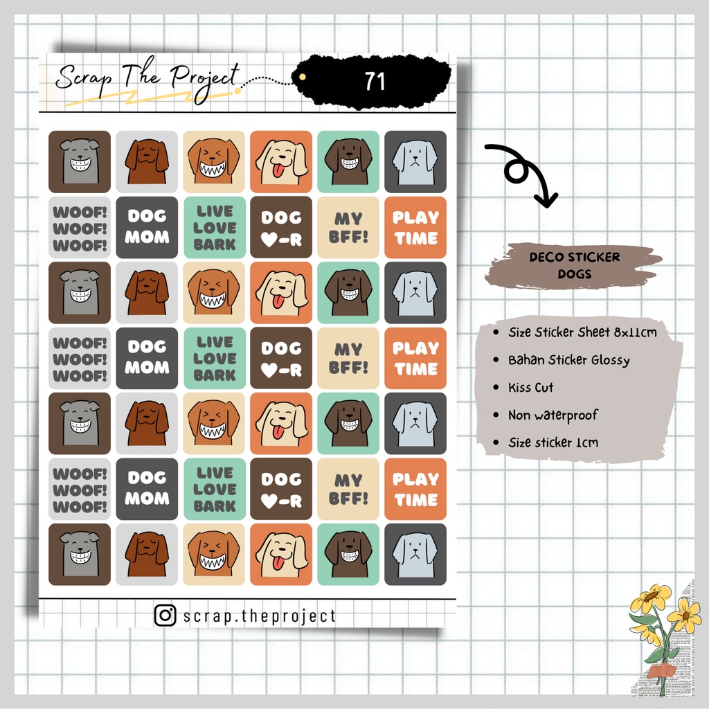 

STICKER PLANNER JOURNAL / DOGS STICKER DECO / STP - 71