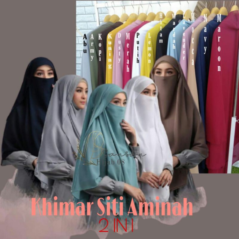 Khimar Niqob Ceruty 2 Layer SITI AMINAH