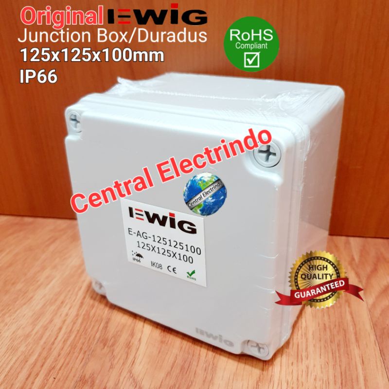 Junction Box AG 125×125×100mm Box Panel Plastik ABS EWIG Polos IP66.