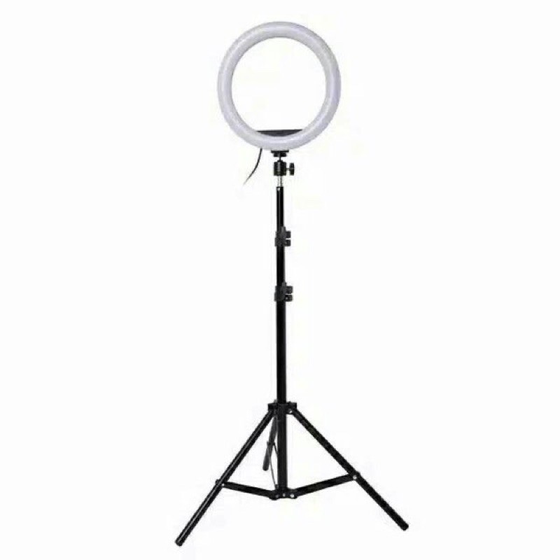 Tripod 2meter plus Ring Ligt 26cm - 1 Set ring ligt dan tripod plus holder - lampu selfie