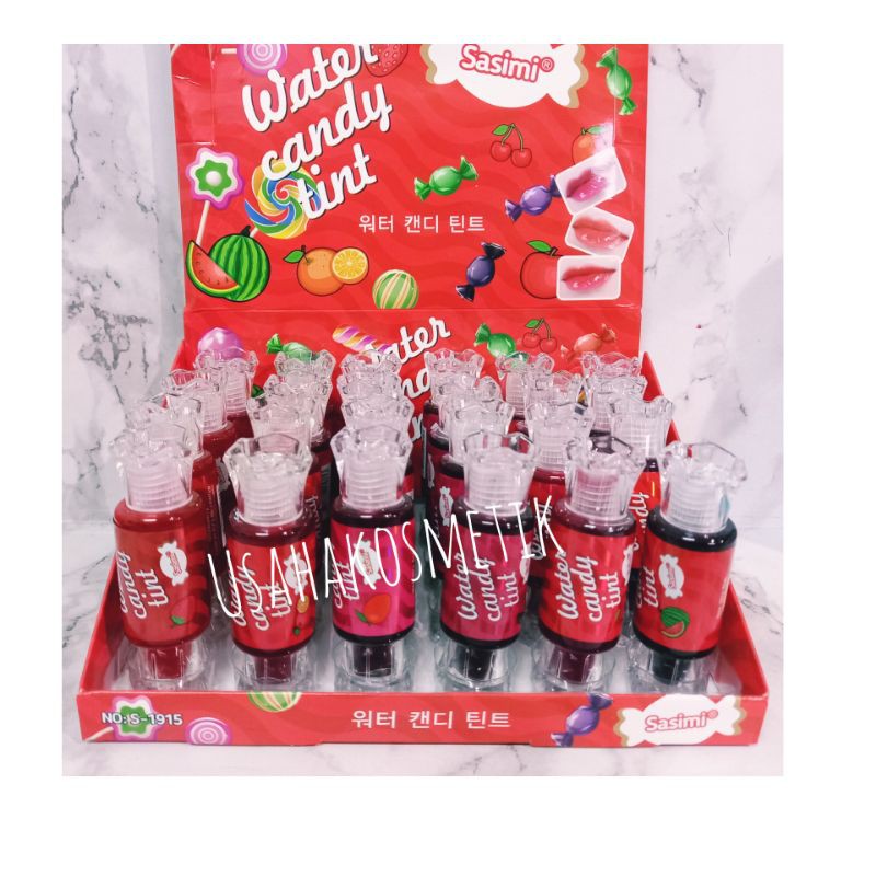 PROMO PERBOX 24PCS  LIP TINT SASIMI WATER CANDY TINT  FRUIT | HELLO KITTY NO.S-1915