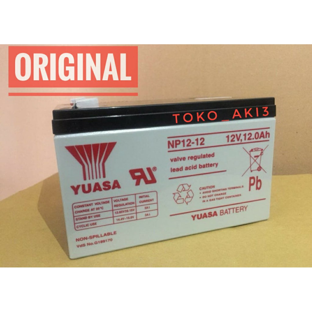Aki Kering Yuasa NP12-12 Baterai Yuasa 12v 12ah Yuasa vrla 12volt 12amper