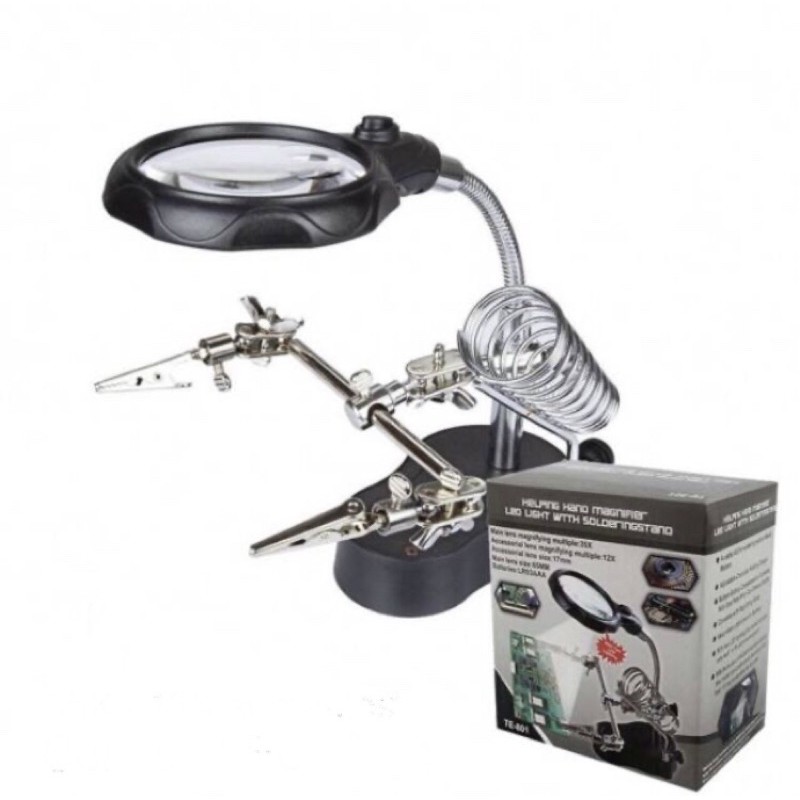 PENJEPIT PCB / PENJEPIT PCB HOLDER + KACA PEMBESAR + LAMPU LED