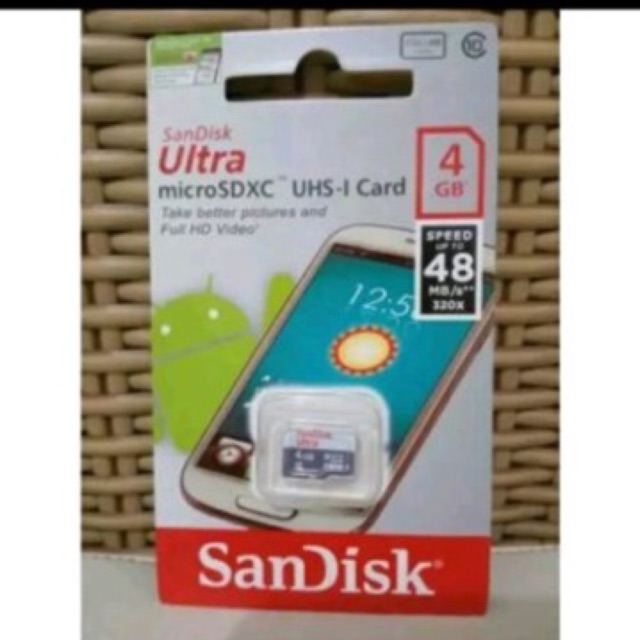 MEMORY CARD SANDISK 4Gb ULTRA / MMC SANDISK 4GB ULTRA / MICRO SD