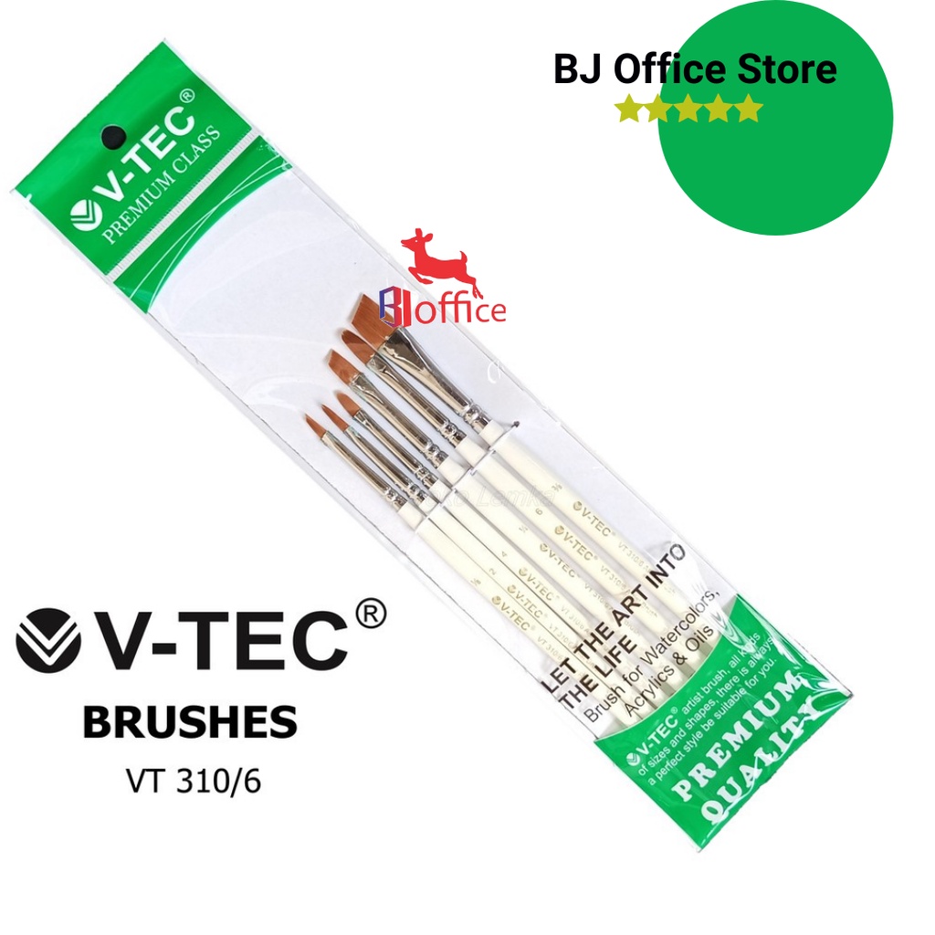 

Kuas Lukis V-TEC VT310/6 set 6 pcs / V-TEC Paint Brush set