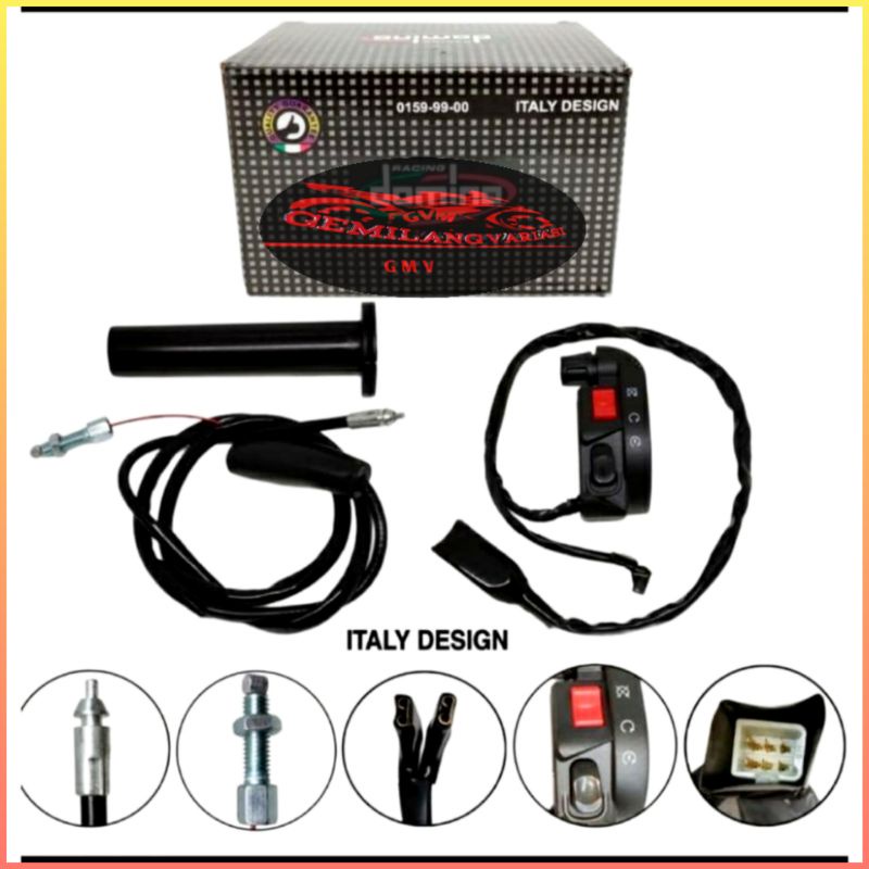 (Domino) Gas Spontan gas sepontan KSR motor 1 kabel 112cm impor motor ninja 150 R-RR, Satria Fu, RX king, Supra, Jupiter, Shogun, Supra, mx Dll-1