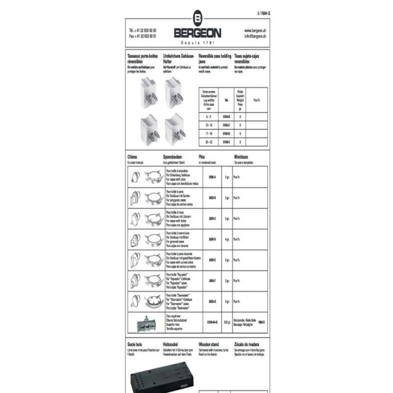 BERGEON 2835 A B C D E F G MATA PENGGANTI REPLACEMENT PIN FOR 5700 - 2835-E