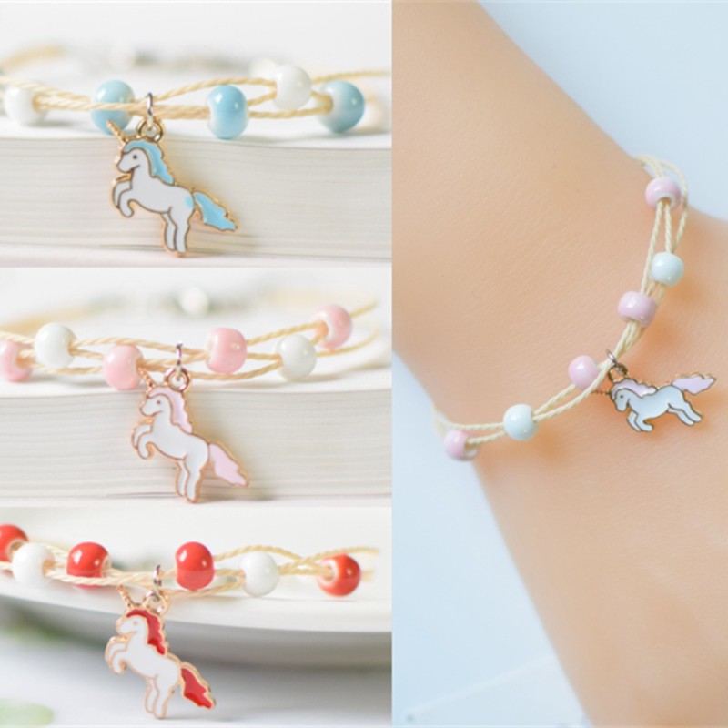 Gelang Desain Unicorn Gaya Korea Untuk Hadiah