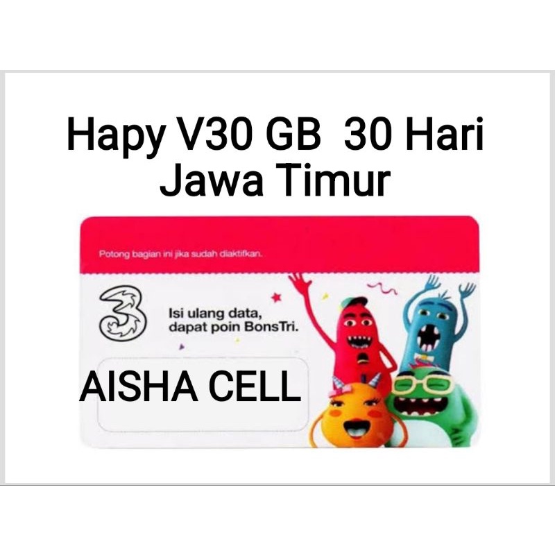 Voucher Tri Hapy 30 GB 30 Hari NEW Jawa Timur