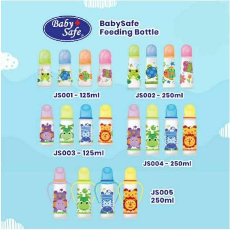 BABY SAFE Botol susu Karakter Regular Bottle Baby ORI 125ml 150ml 250ml AP001 AP002 JS001 JS002 JS003 JS004 JS005 JP005