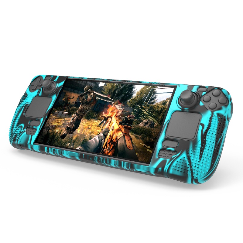 Btsg Silikon Soft Cover Pelindung Untuk Shell Untuk Steam Deck Portable Konsol Host Controller Protector Camo Silikon Sk