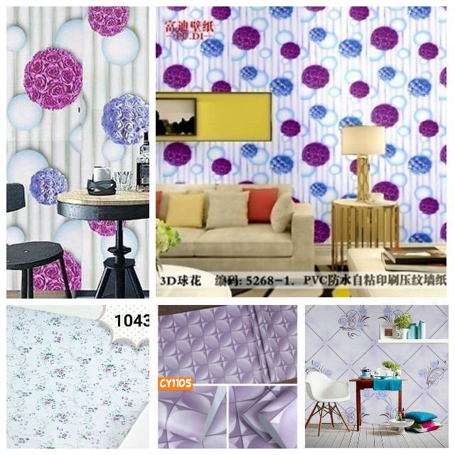 wallpaper ungu  wallpaper dinding  ungu  stiker  dinding  
