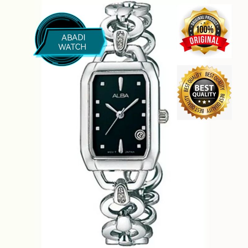 JAM TANGAN FASHION WANITA AH7779X1 Silver Stainless Steel Original