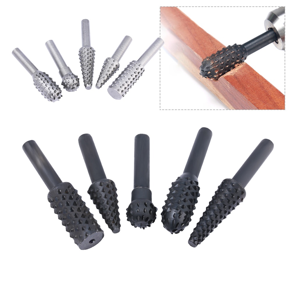 Mata Bor Kayu Wood Bits Steel 1/4 Inch 5 PCS - 25450 - Black