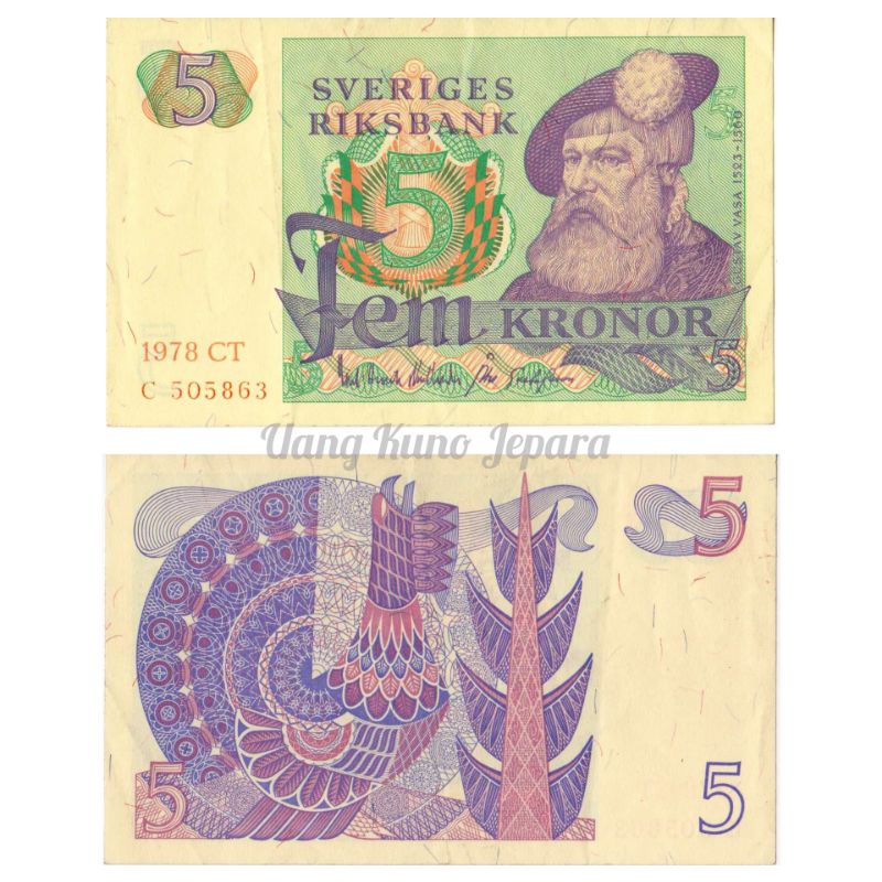 Uang Kuno Luar Atau Asing 5 Kronor Swedia Tahun 1978