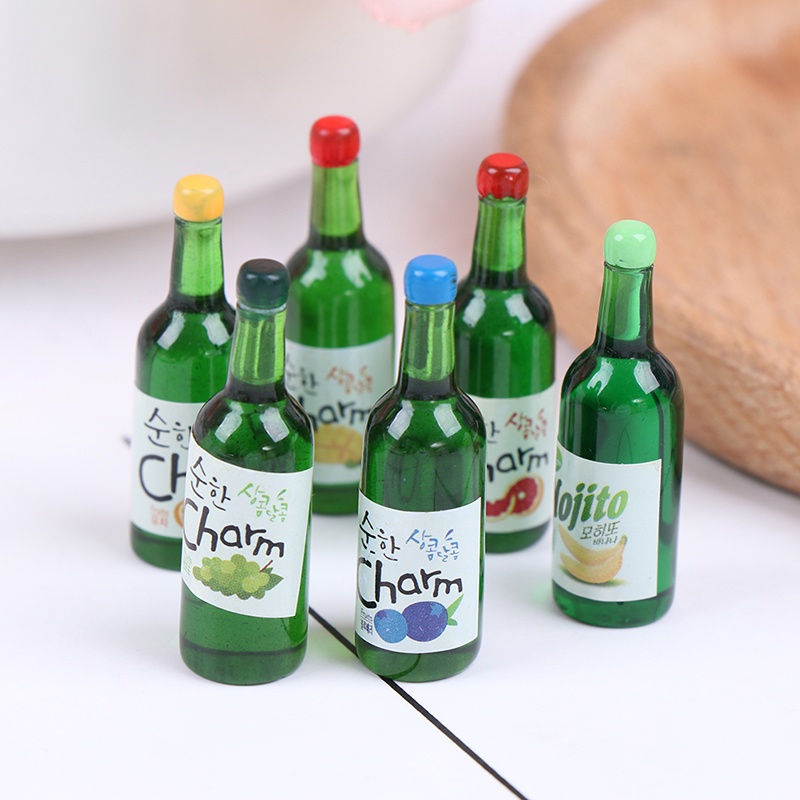 5pcs Miniatur Botol Jus Buah Skala 1: 12 Untuk Dapur Rumah Boneka