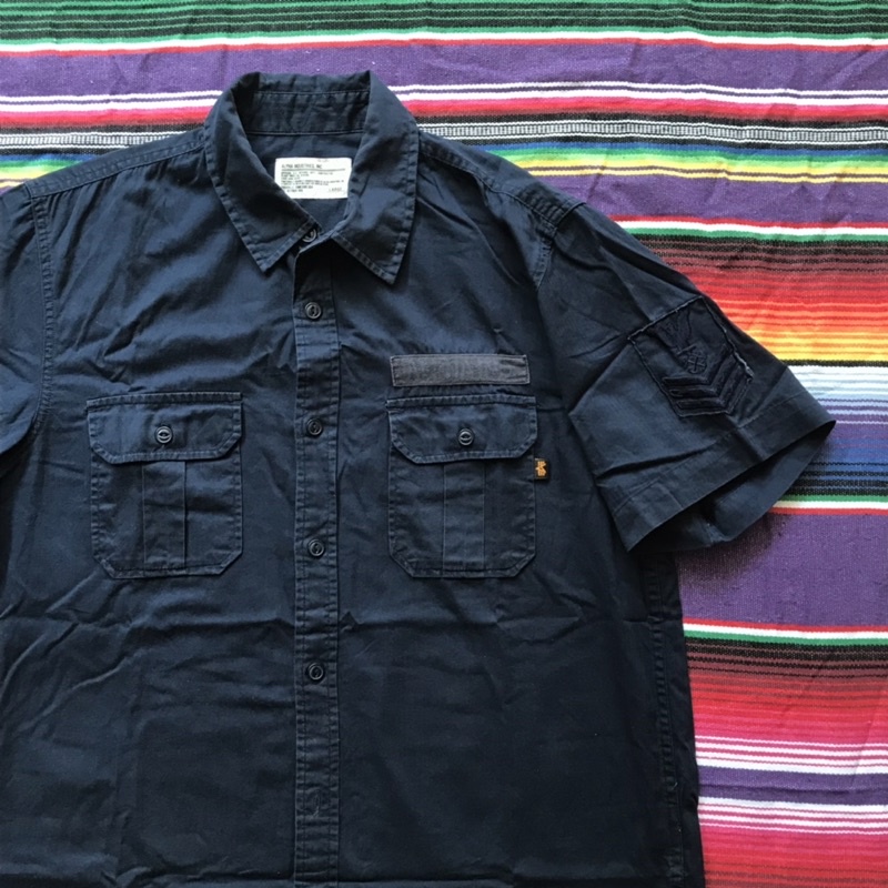 Alpha Industries military hbt shirt / kemeja alpha industries pendek