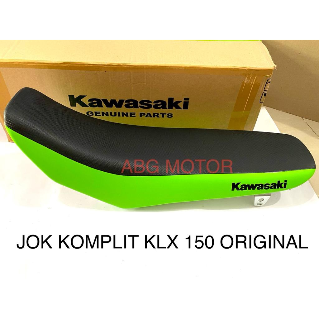 JOK SADEL KOMPLIT KAWASAKI KLX 150 WARNA HITAM LIS HIJAU ORIGINAL ASLI