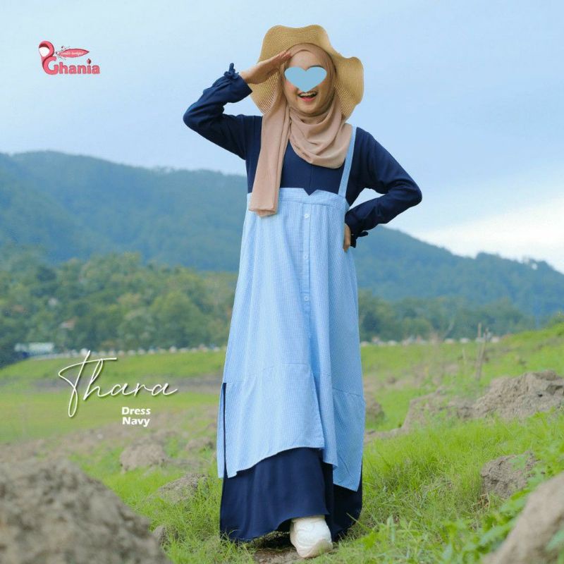 Thara dress || by ghania || overall casual dress || Gamis katun daily kotak kotak mix polos busui
