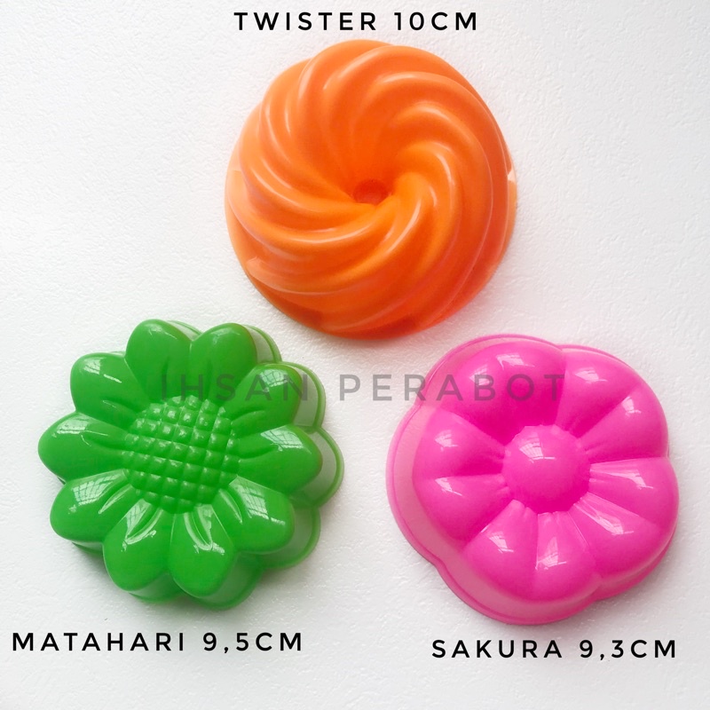 Cetakan Twister BESAR 10cm / Sakura / Matahari / cetakan puding / ager / jelly